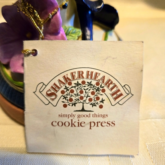 Vintage Shaker Hearth 3" Hand Molded Painted Cookie Press Terra Cotta Press Base - Picture 7 of 9